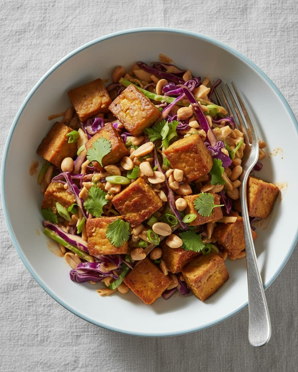 Tempeh Cabbage Peanut Bowls