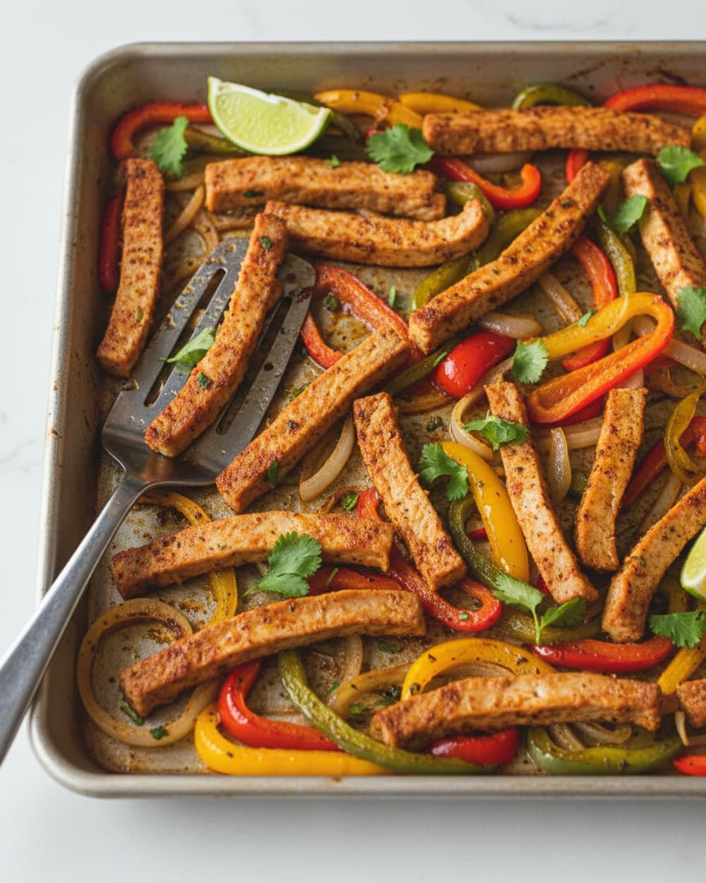 Seitan Fajita Sheet Pan