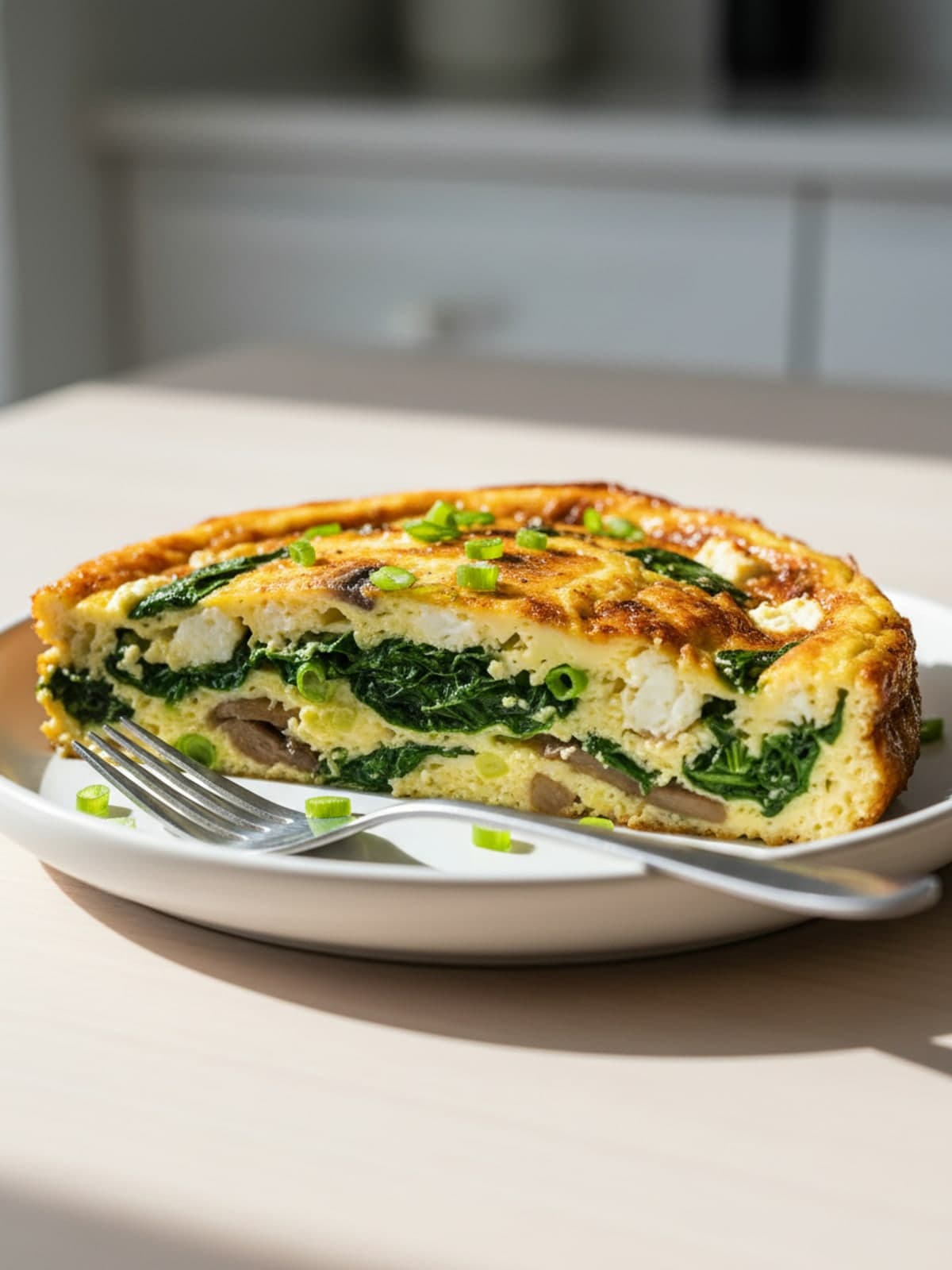 Spinach Feta Egg Bake: Cook mushrooms